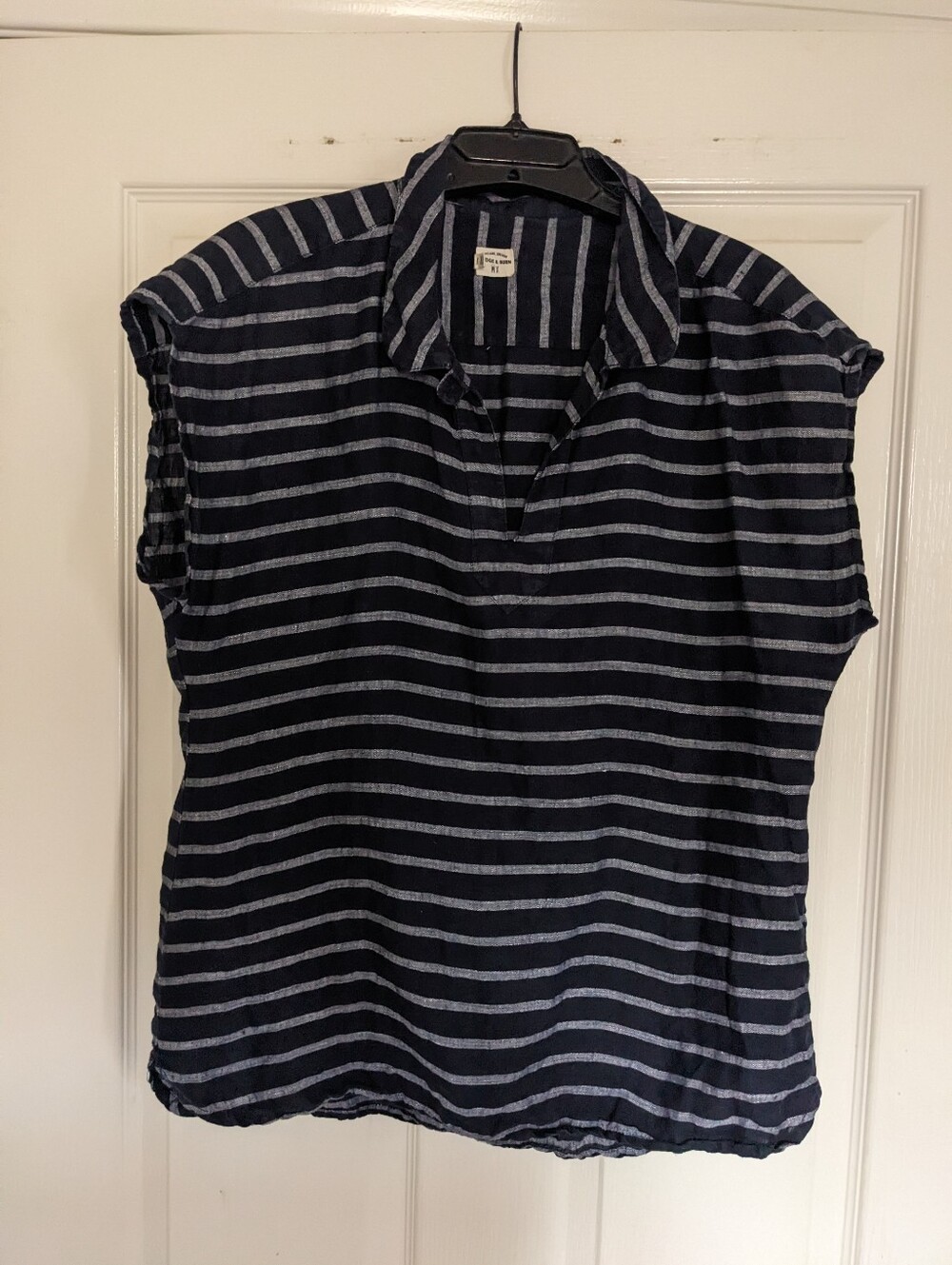 Bridge & Burn Women’s Navy Striped Linen Shirt